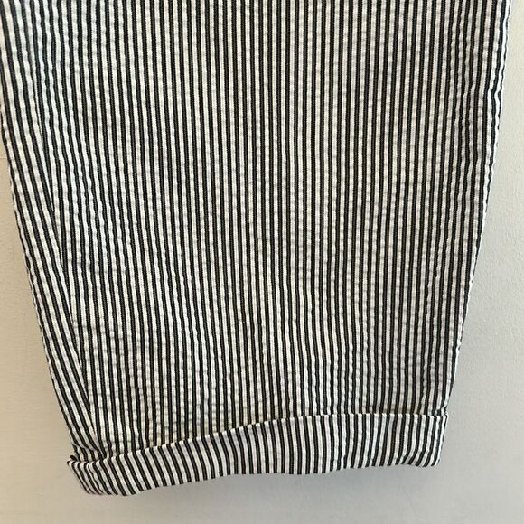 Loft brown white striped cuffed ankle pants Size 10 EUC - Picture 4 of 10